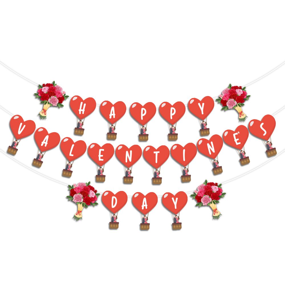 Balloons & floral Valentine's Day Banner
