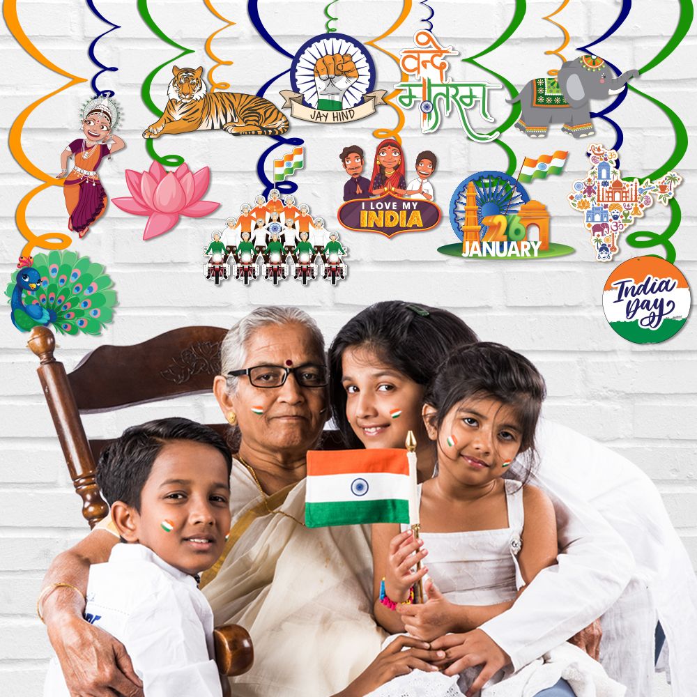 Happy Republic Day Hanging Swirls