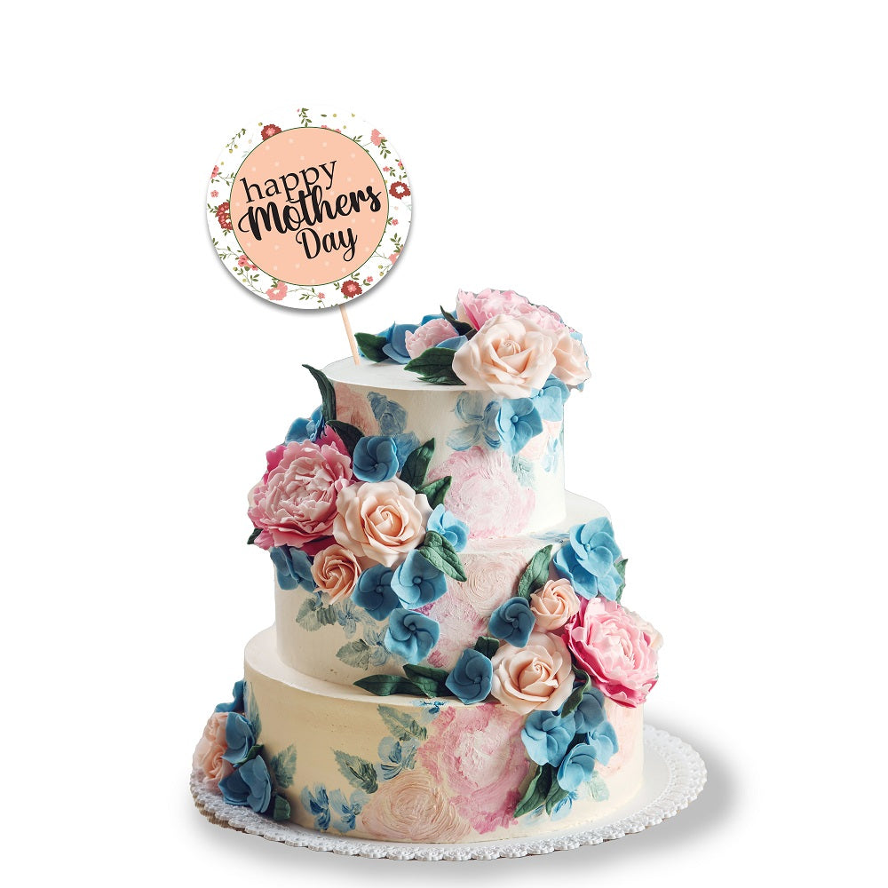 Happy Mother's Day Floral Cake Topper