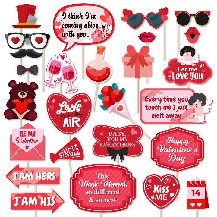 Photobooth Props For Valentine's Day