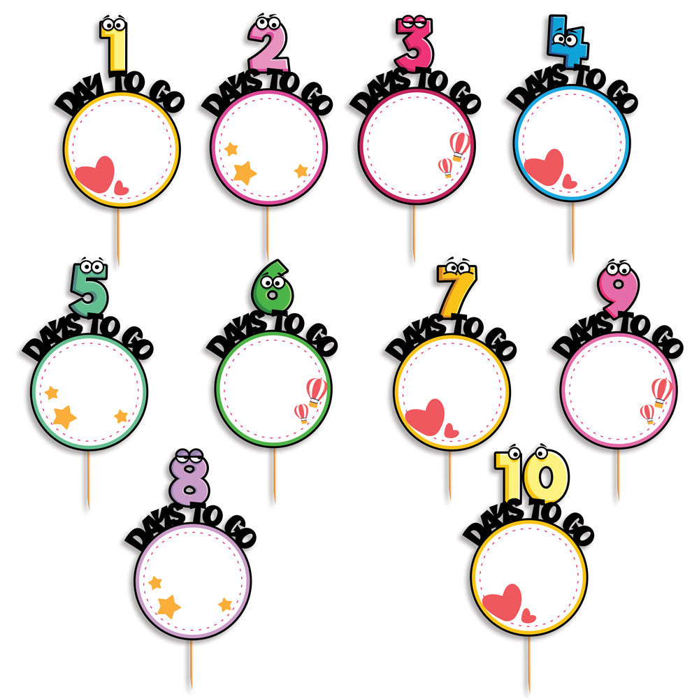 Cute Cartoon Countdown Props of 1-10 Days To Go