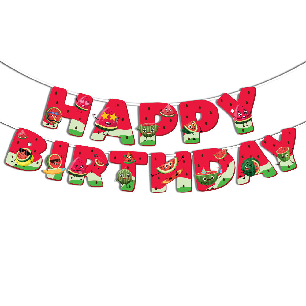 Watermelon Theme Happy Birthday Banner
