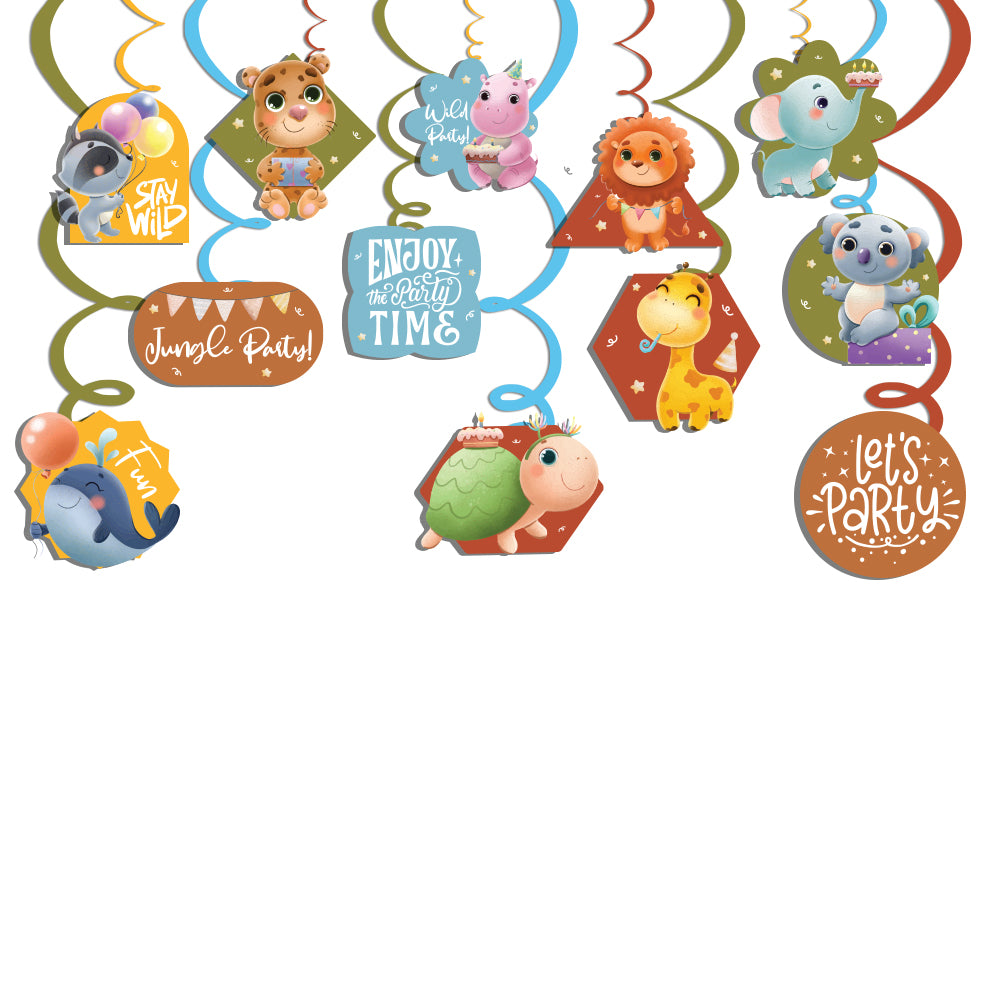 Party Animals Theme Hanging Swirls