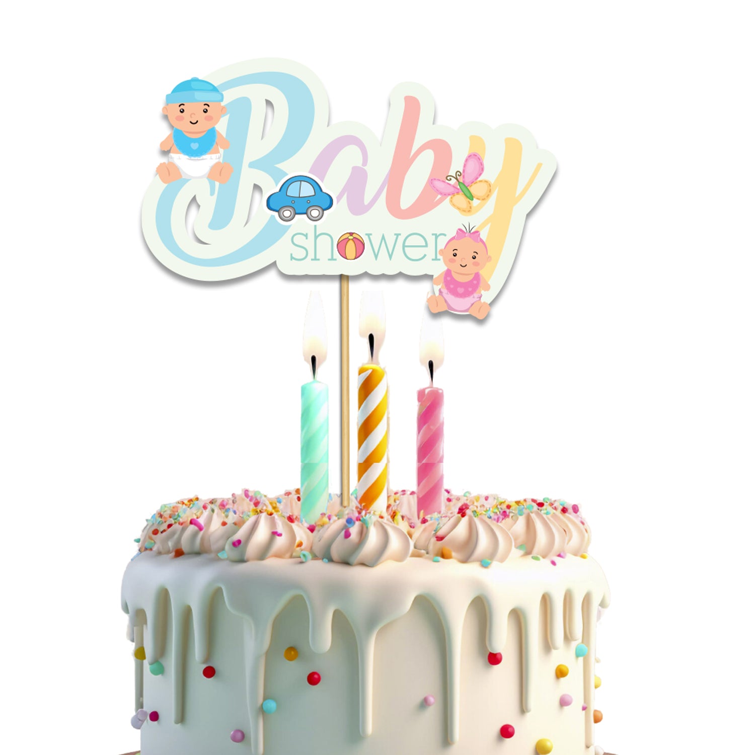 Diaper Party Theme Cake Topper