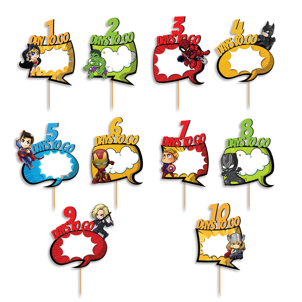 Superhero Theme Countdown Props