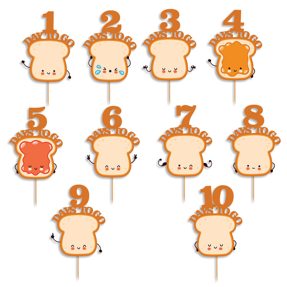 Bread Theme Countdown Props of 1-10 Days To Go