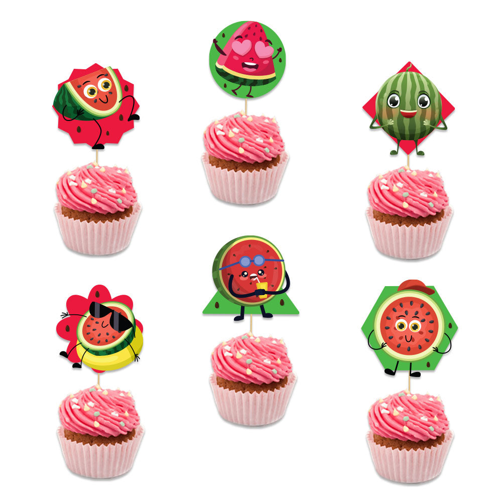 Watermelon Theme Cupcake Toppers