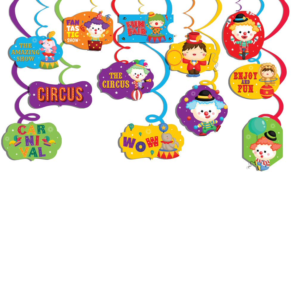 Circus Fun Fair Theme Hanging Swirls