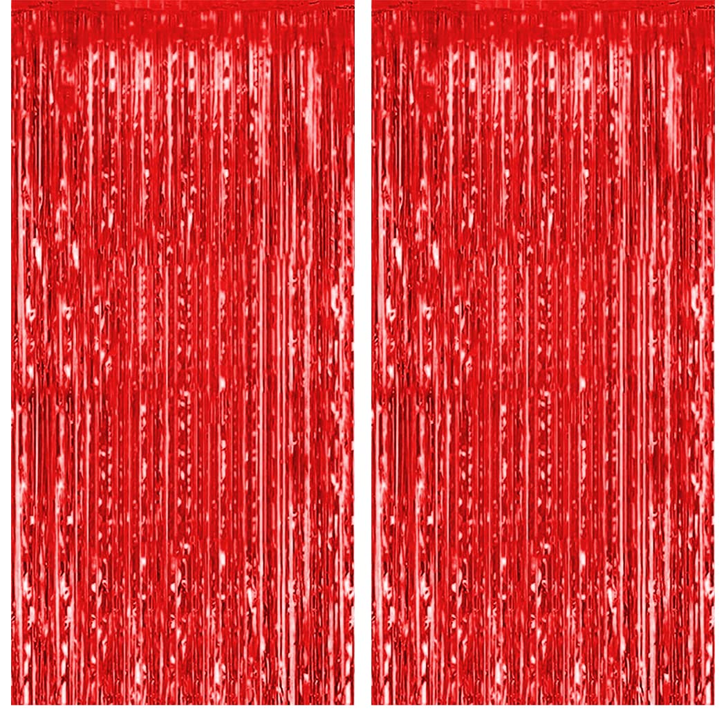 Red Foil Curtains For Decorations