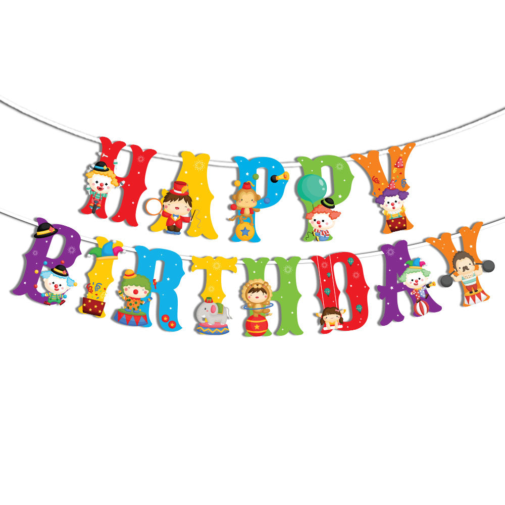 Circus Fun Fair Theme Happy Birthday Banner