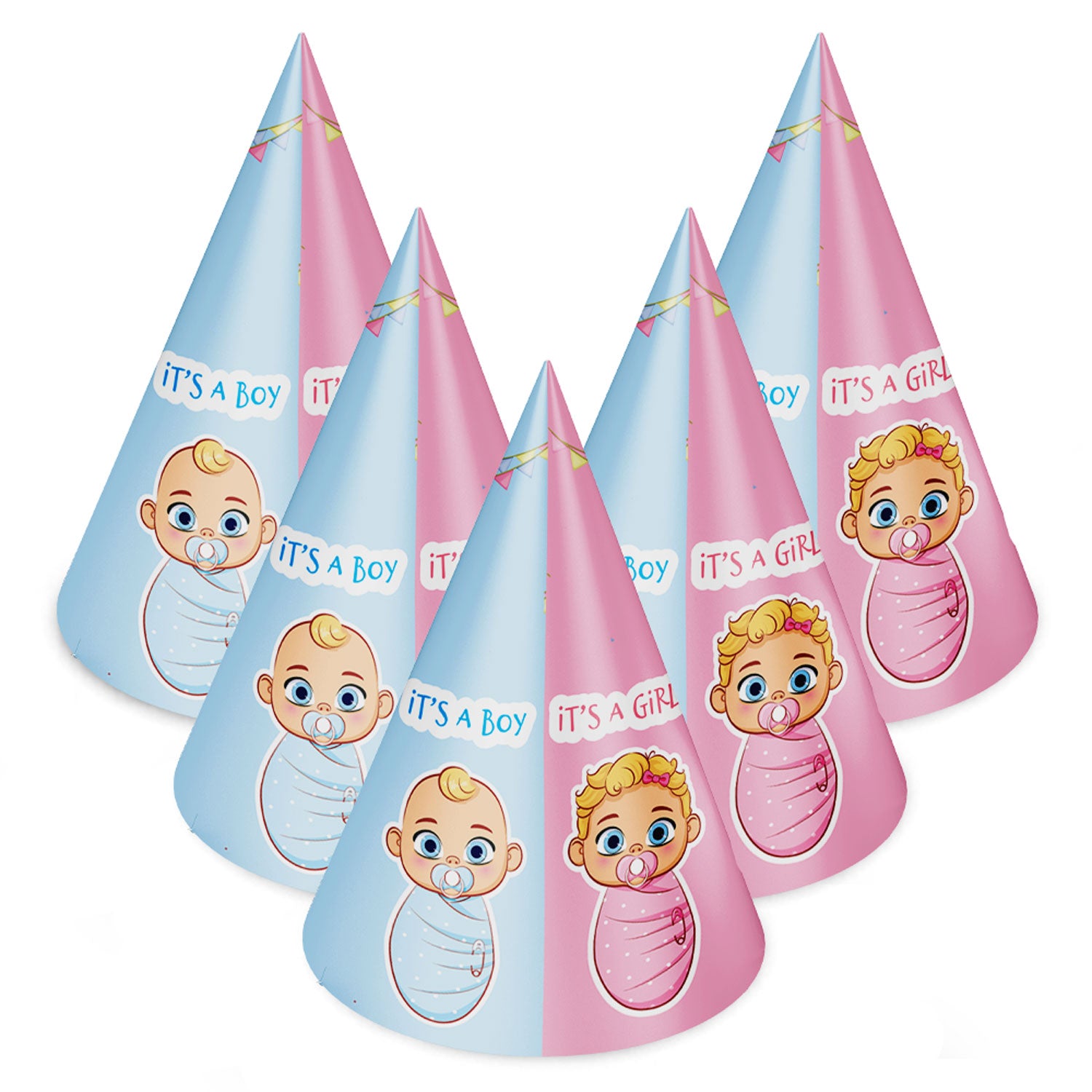 Diaper Party Theme Cone Hats