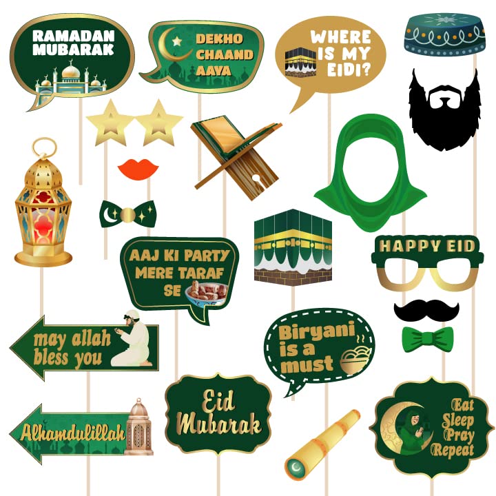 Photobooth Props For Eid/Ramadan (Green)