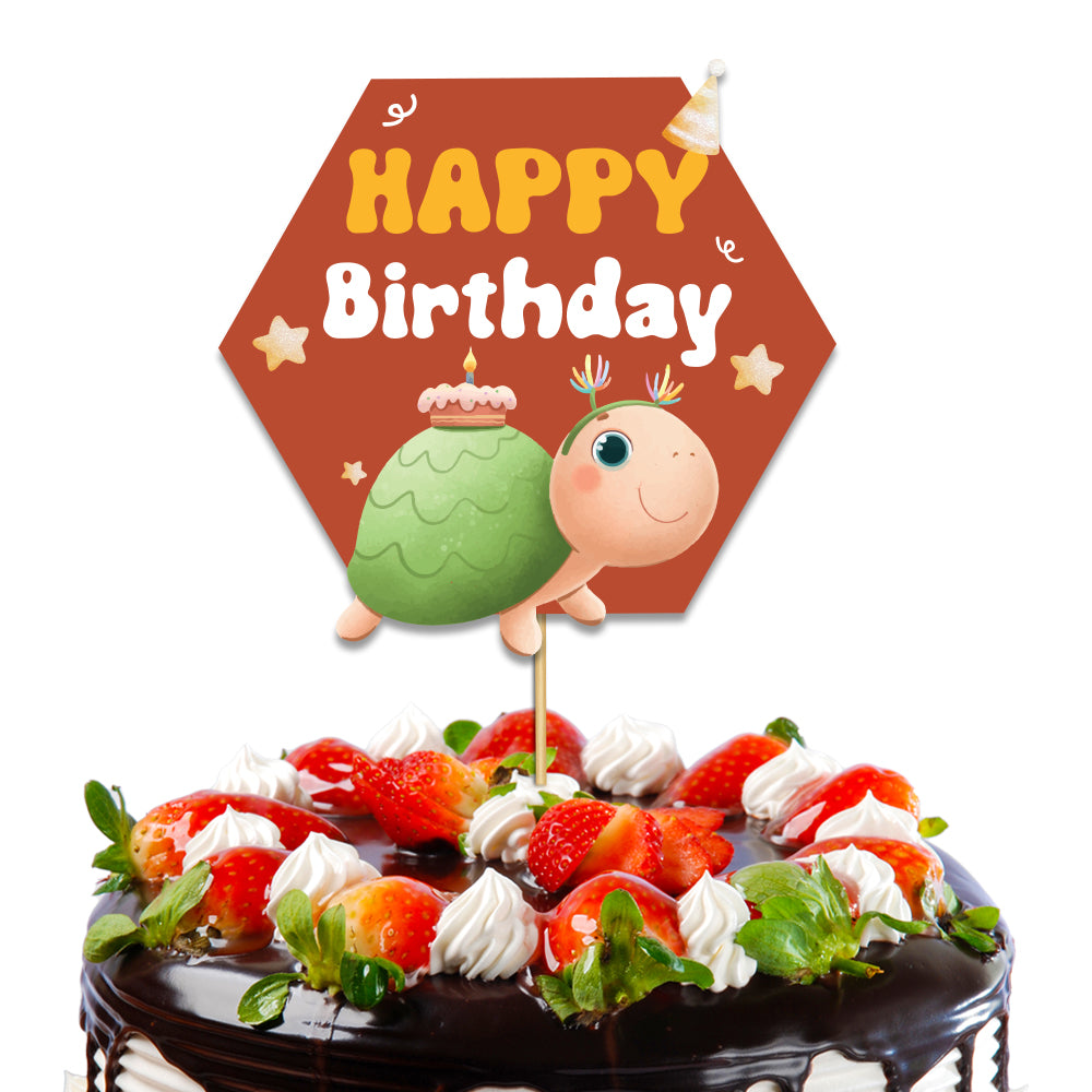 Party Animals Theme Happy Birthday Cake Topper