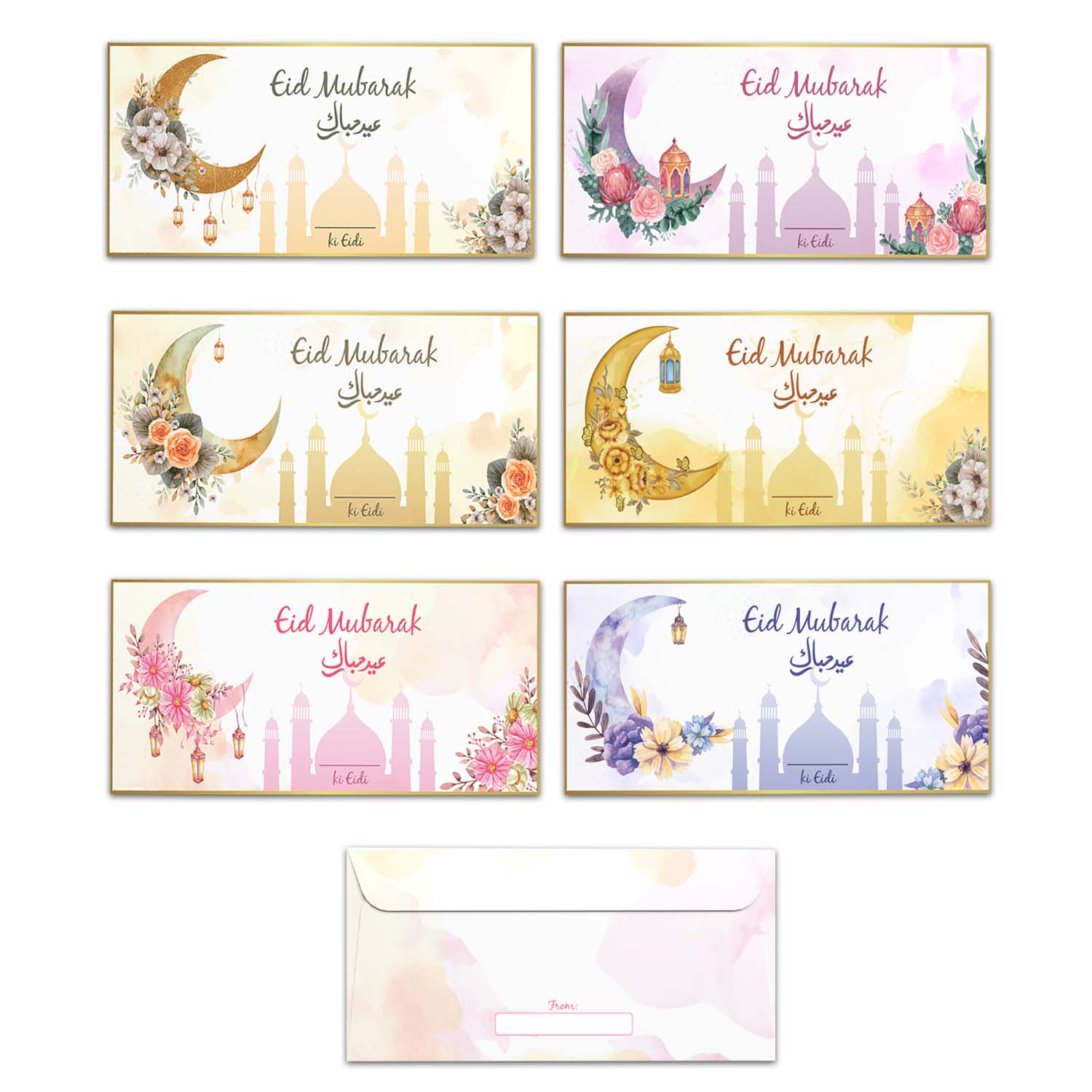 Eidi Envelopes For Eid (Floral)