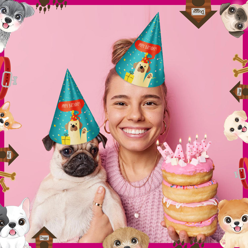 Bow Wow Party Theme Cone Hats