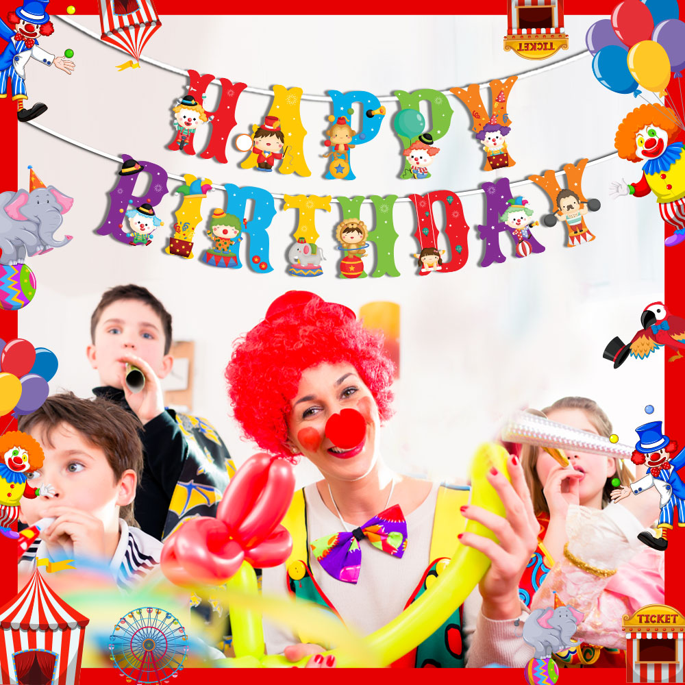 Circus Fun Fair Theme Happy Birthday Banner