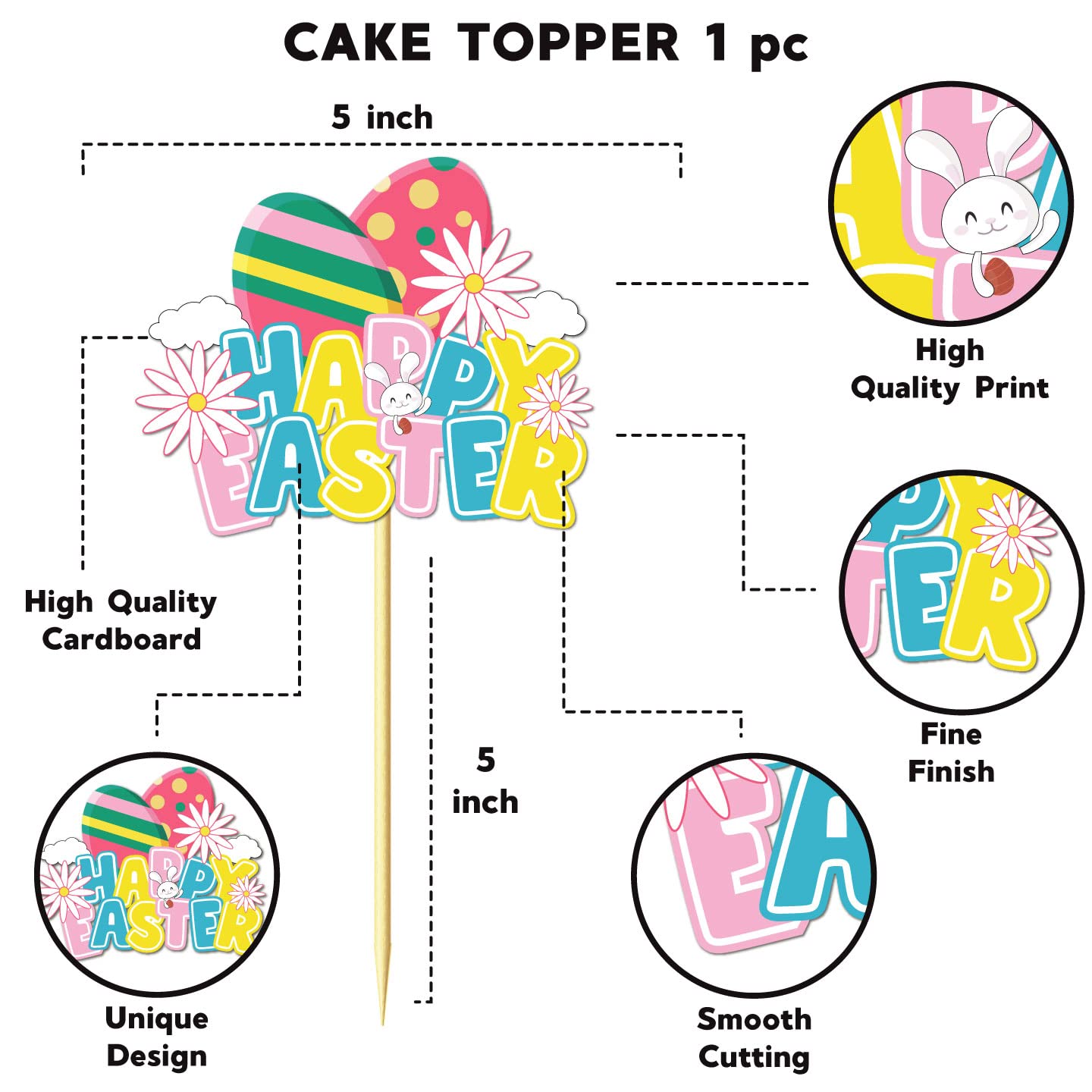 Happy Easter Cake Topper - Type 1