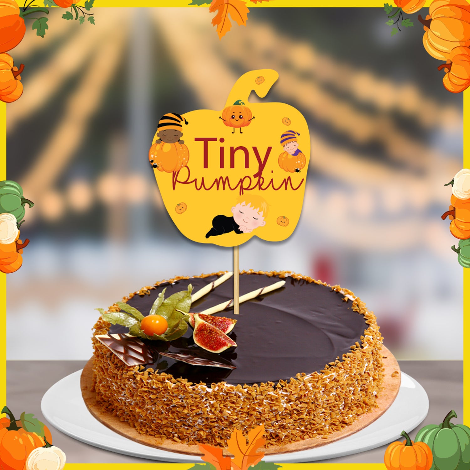 Pumpkin Theme Cake Topper