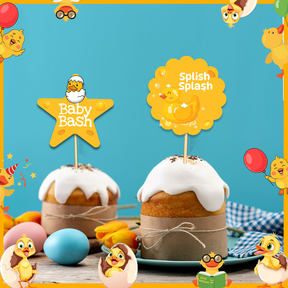 Quack Theme Cupcake Toppers