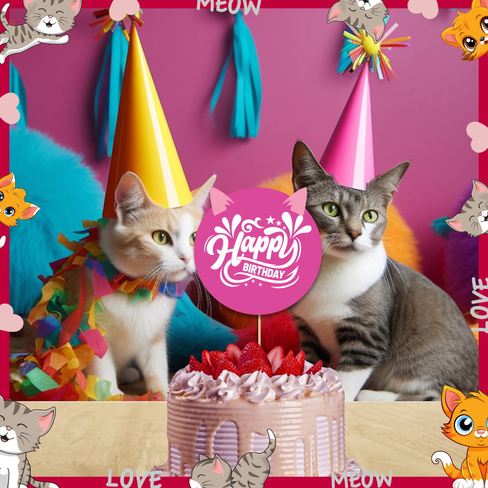 Kitty Party Theme Happy Birthday Cake Topper