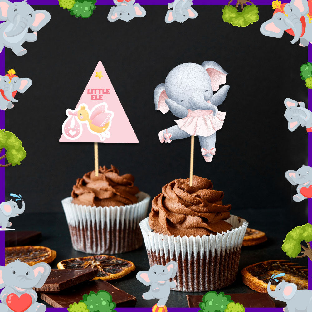 Baby Trunk Theme Cupcake Toppers