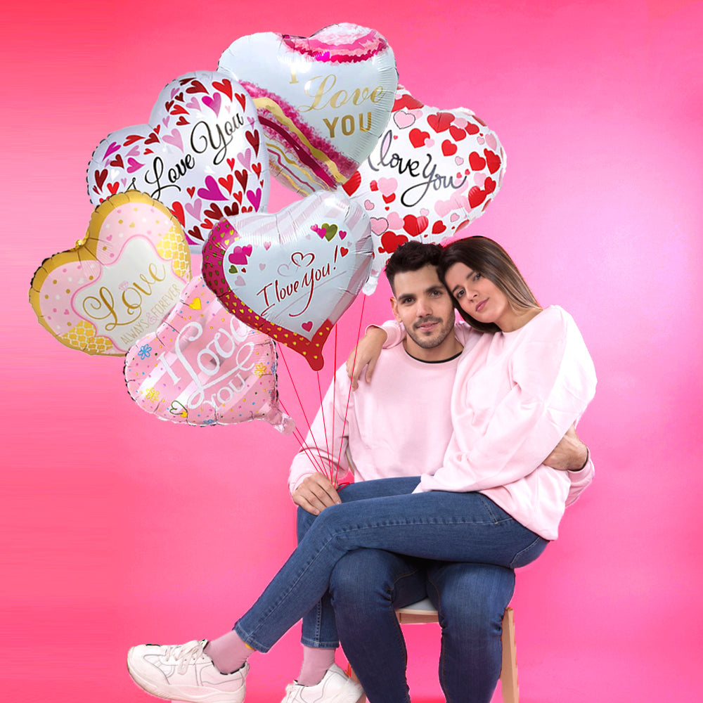 Heart Shaped Foil Balloons For Valentine's Day