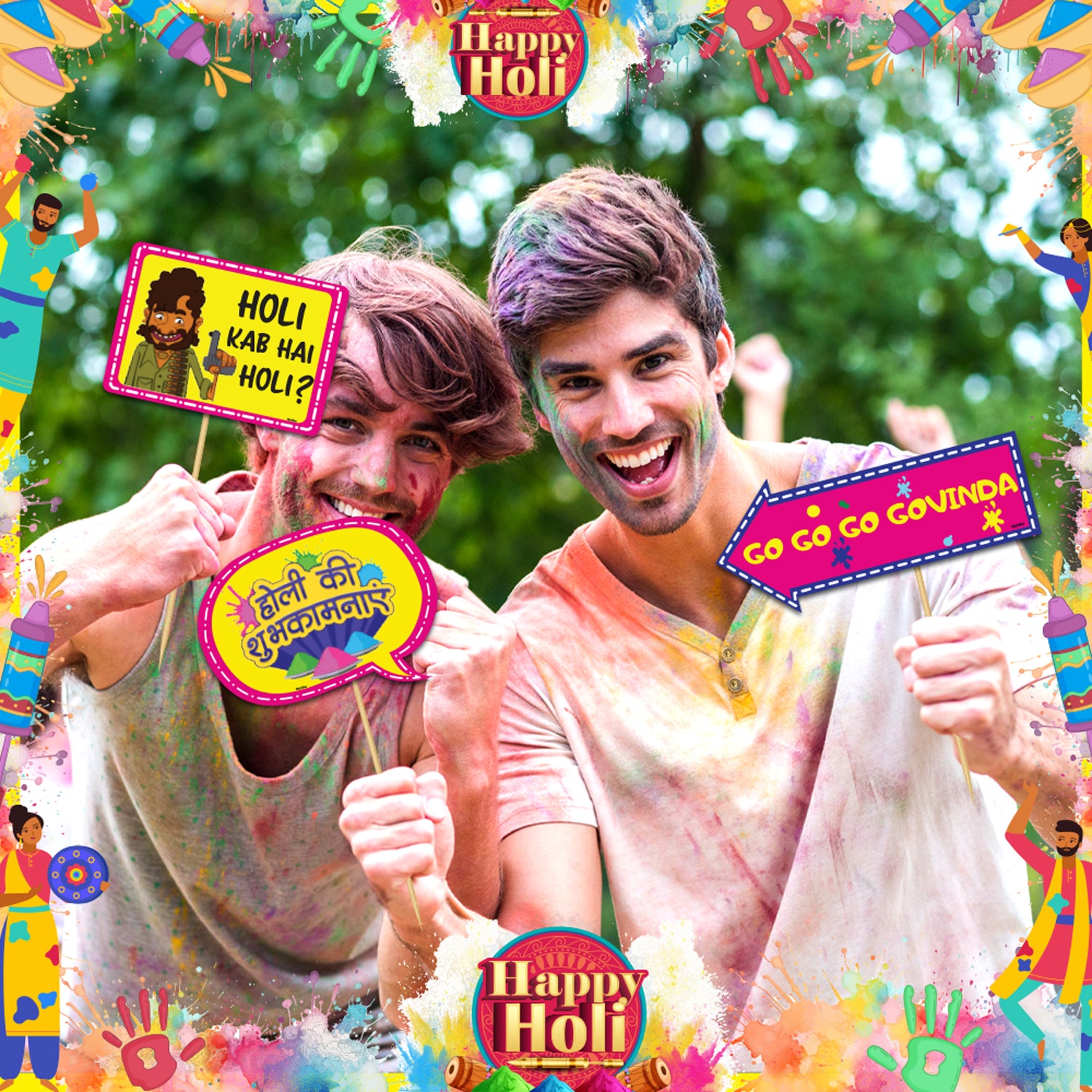 Bollywood Photobooth Props For Holi - Type 5