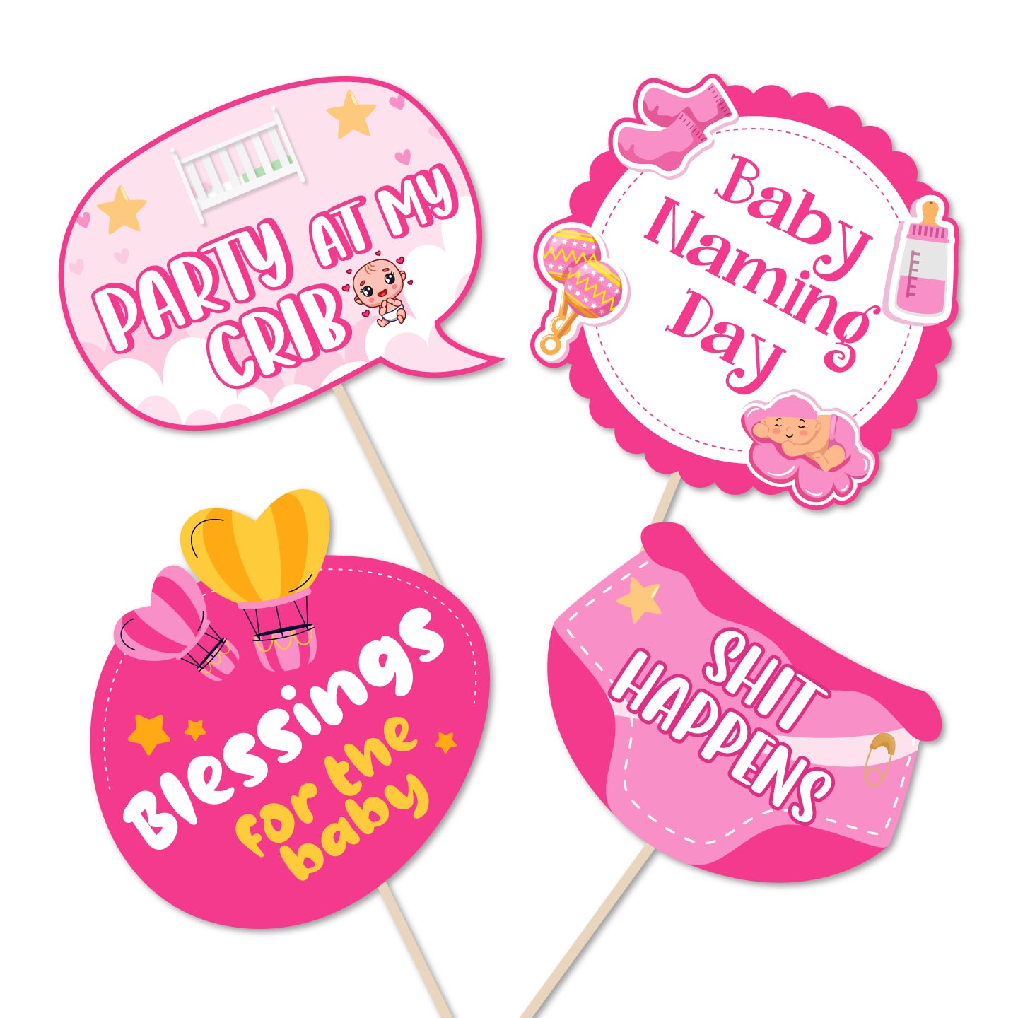 Photobooth Props For Girl's Naming Ceremony