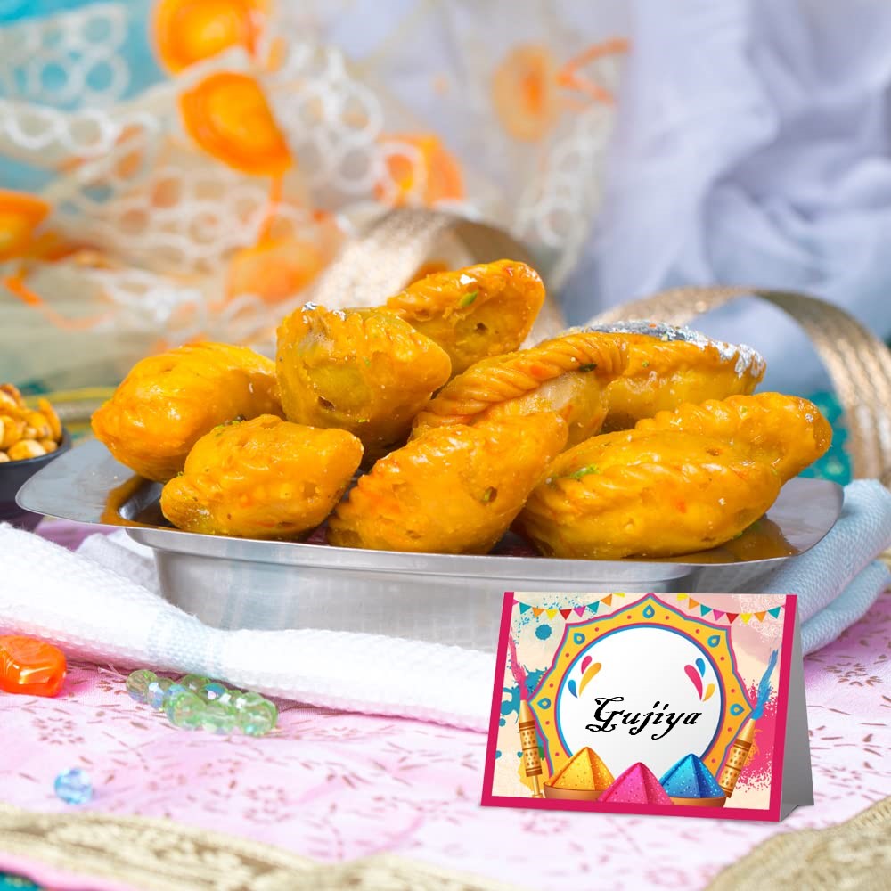 Tent Style Food Tags For Holi Party