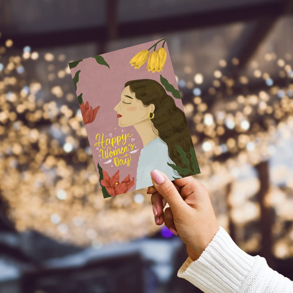 Floral Happy Women's Day Card With Envelope