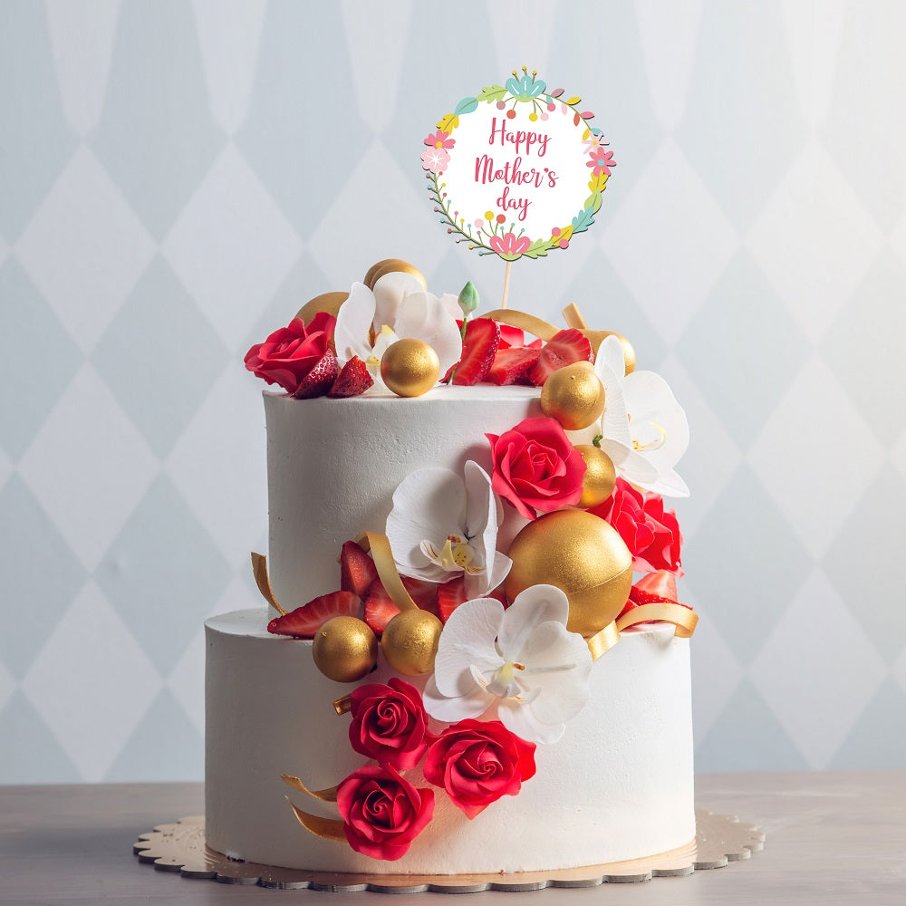 Pastel Multicolour Mother's Day Cake Topper