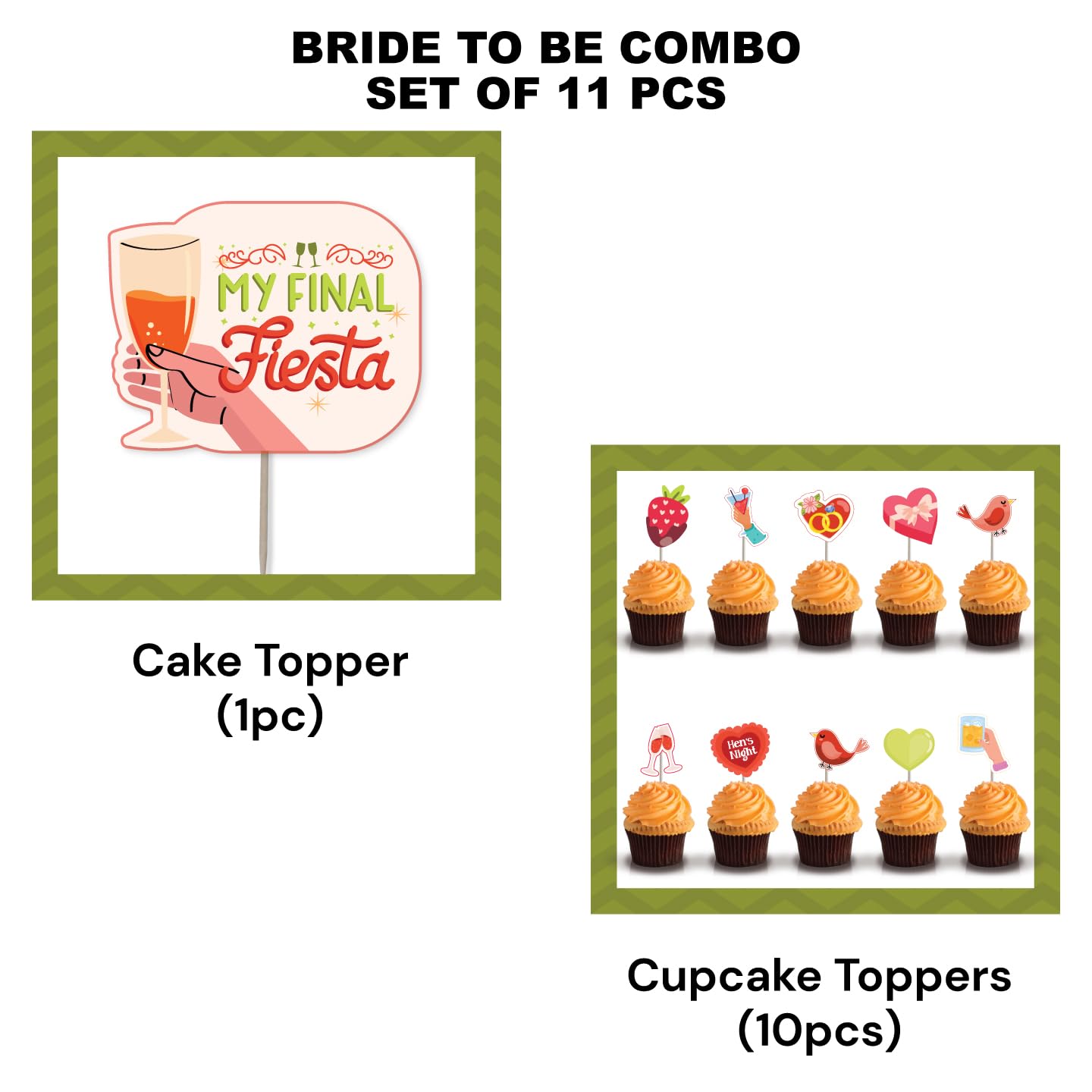 Tequila Theme Bride To Be Cake & Cupcake Toppers