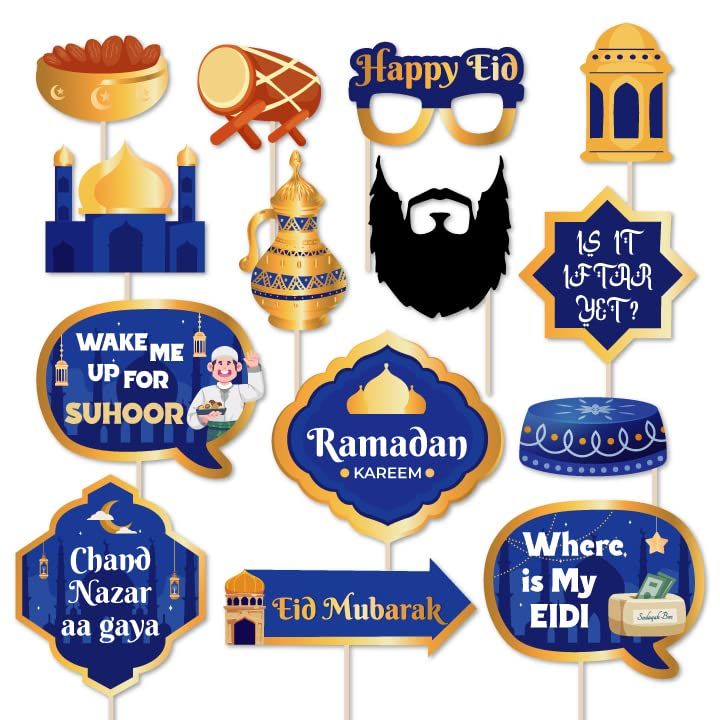 Photobooth Props For Eid/Ramadan (Blue)