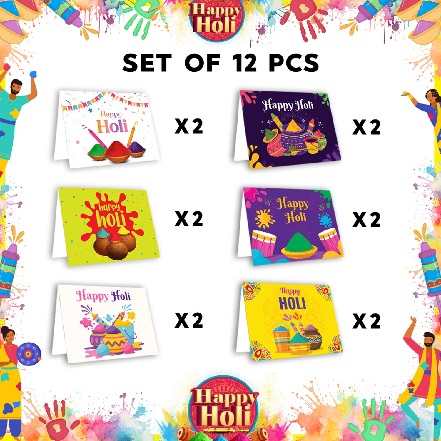 Tent cards for Holi
