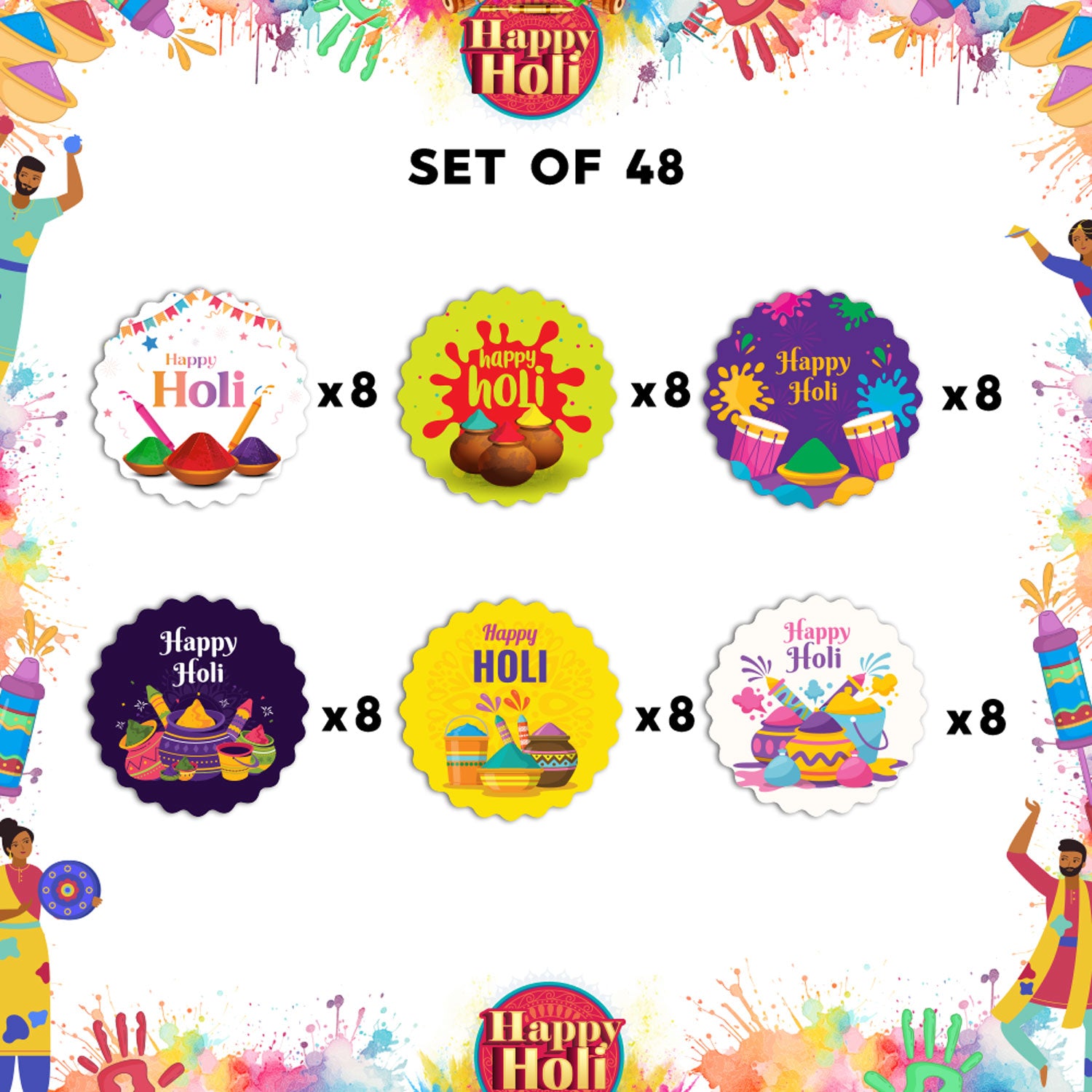 Stickers For Holi Decoration