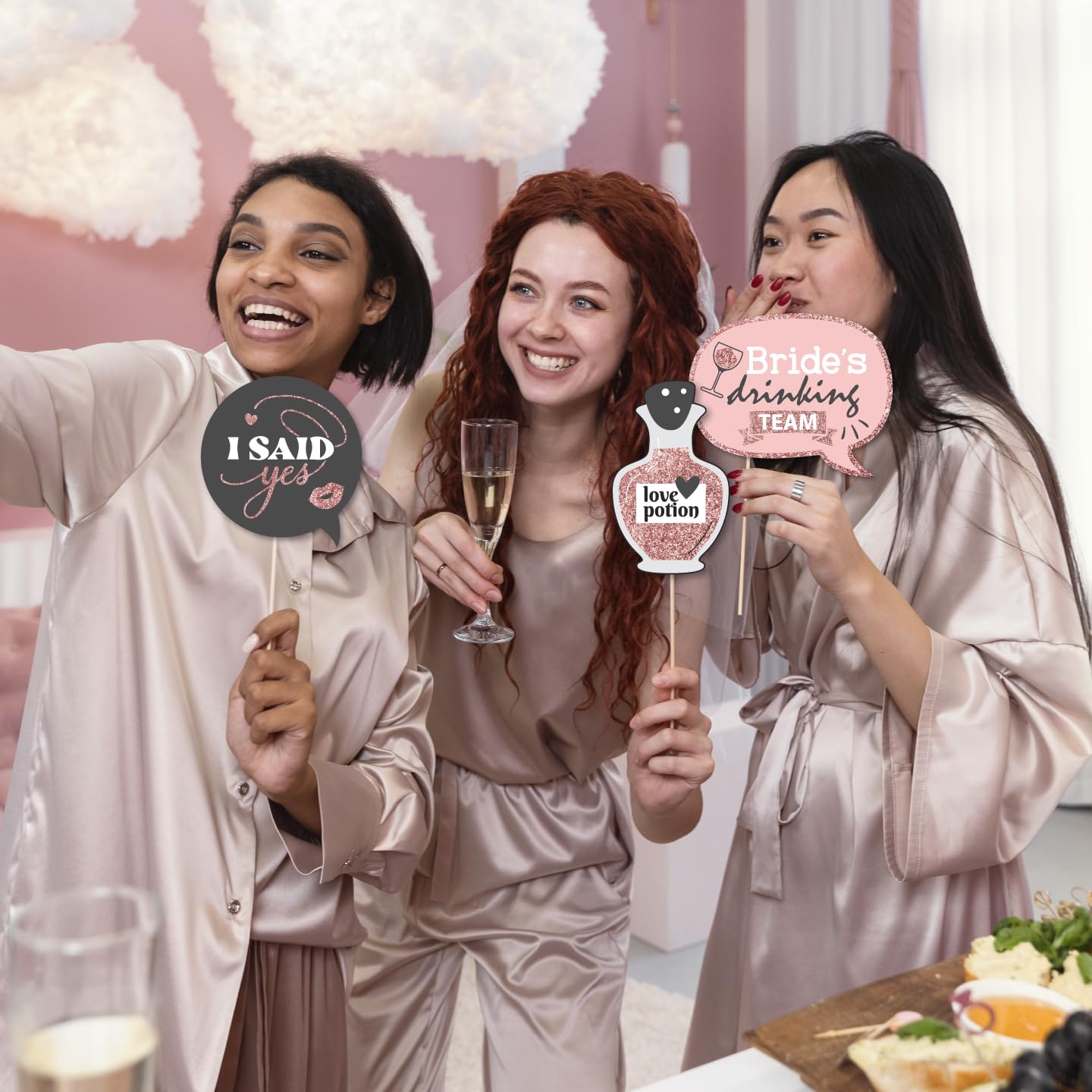 Black Pink Bride To Be Photobooth Props