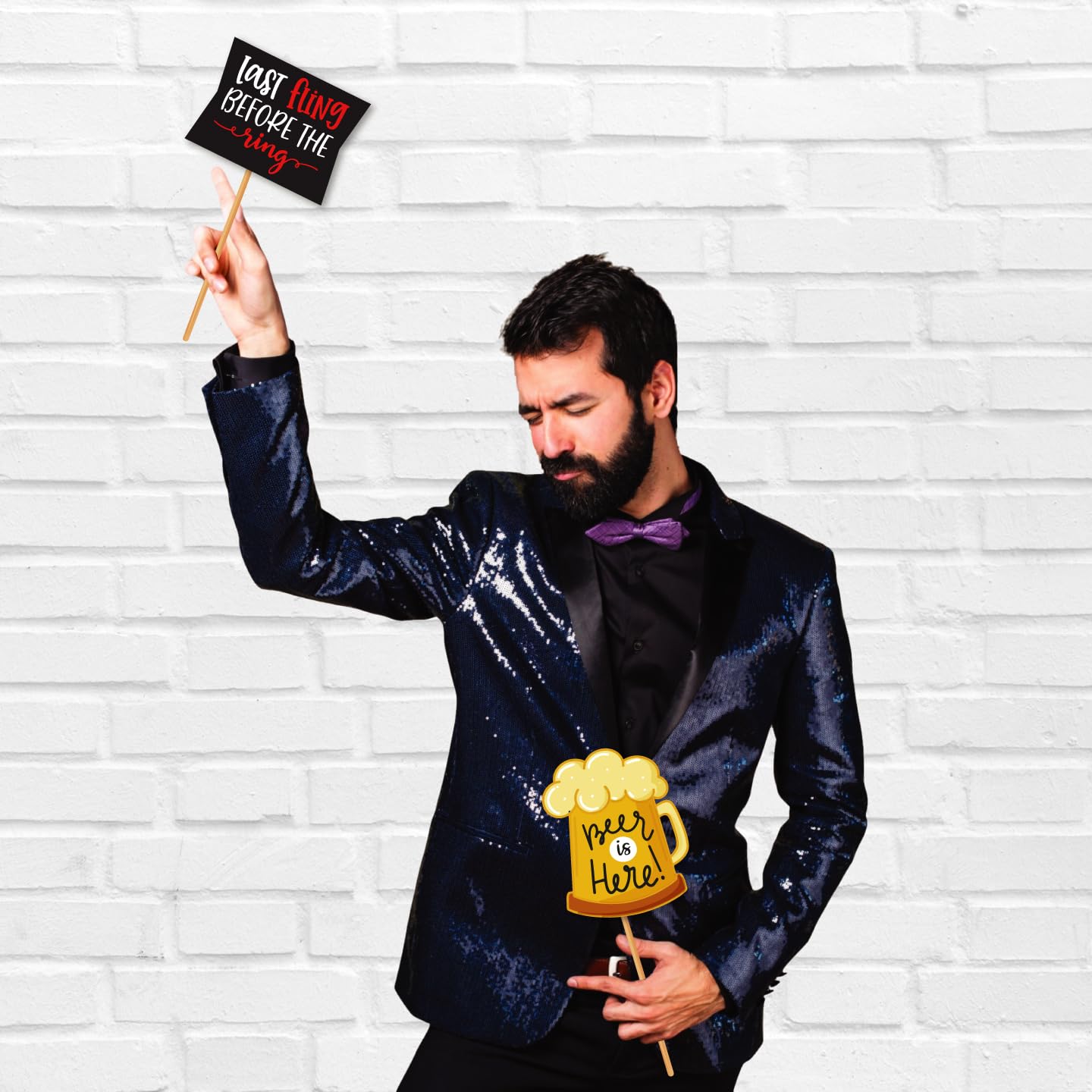 Tuxedo Theme Groom To Be Photobooth Props