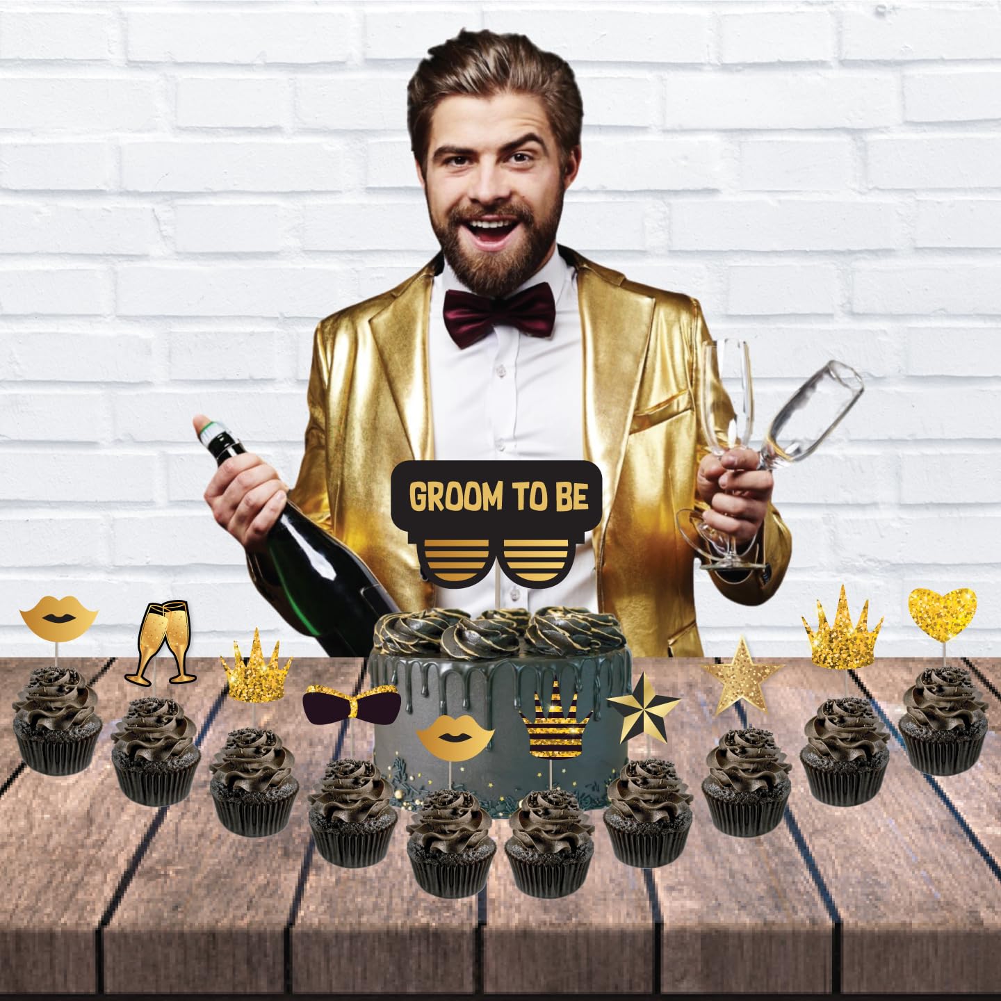 Groom To Be Cake & Cupcake Toppers