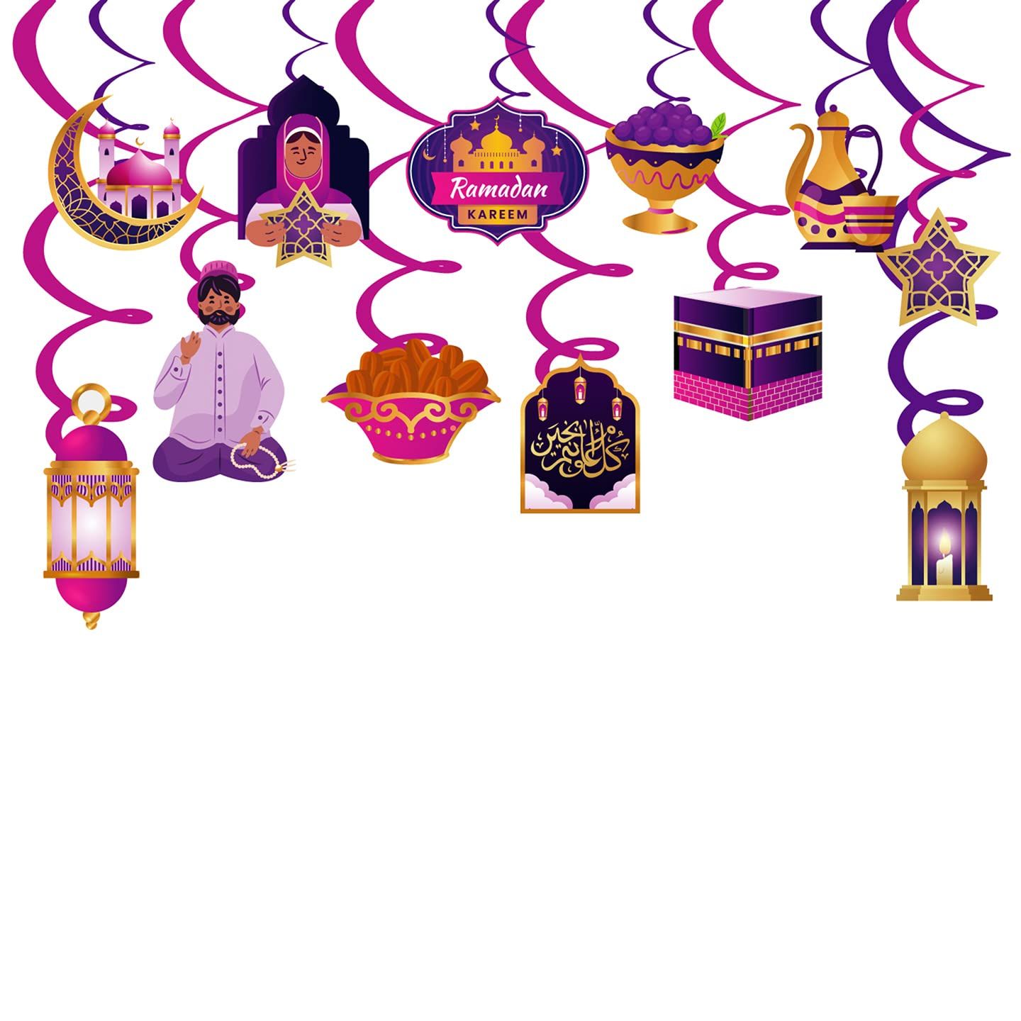 Purple Swirls For Eid Decoration