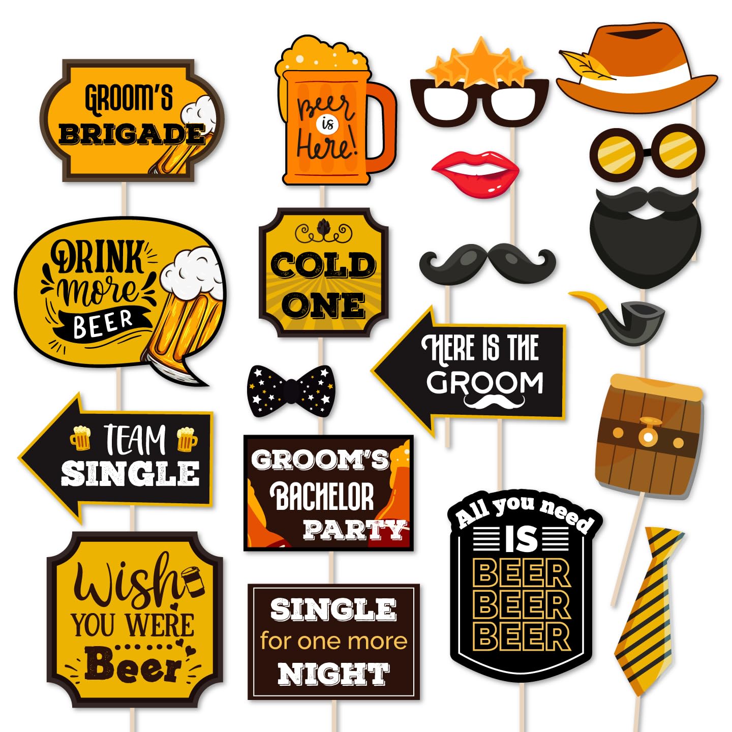 Beer Theme Groom To Be Photobooth Props