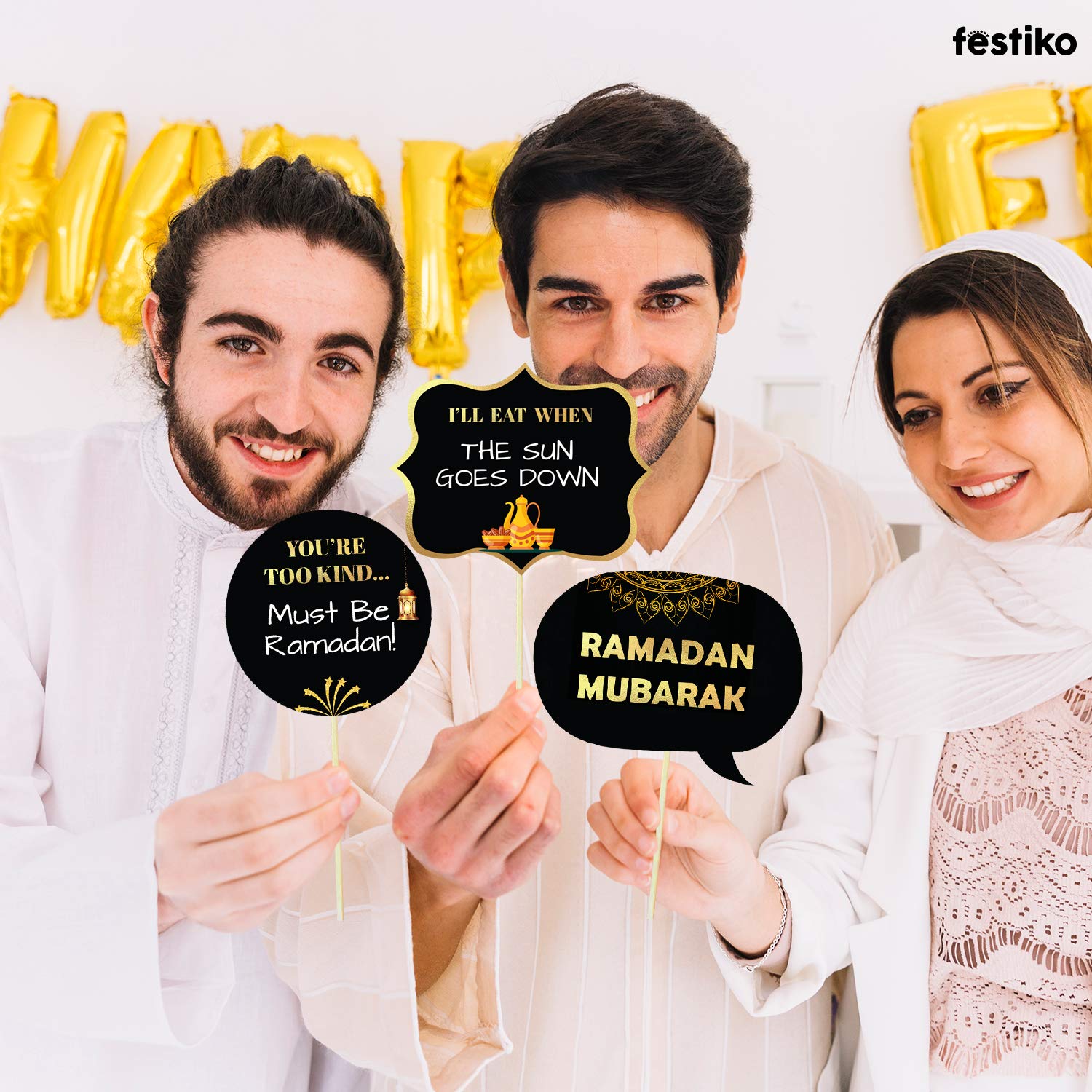 Photobooth Props For Eid/Ramadan (Black)