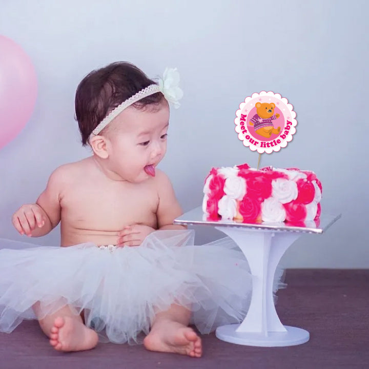 Pink Naming Ceremony Cake Topper