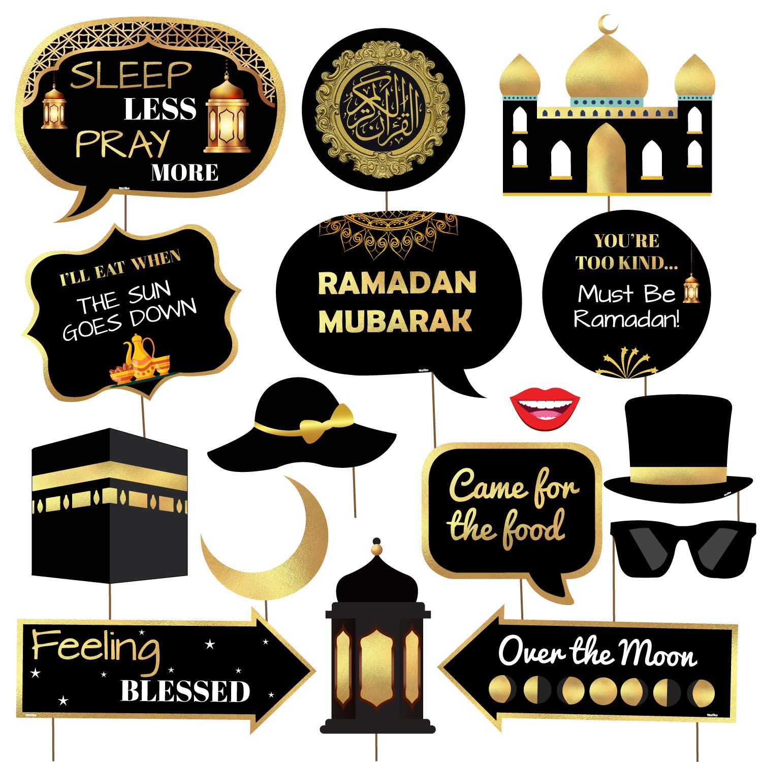 Photobooth Props For Eid/Ramadan (Black)