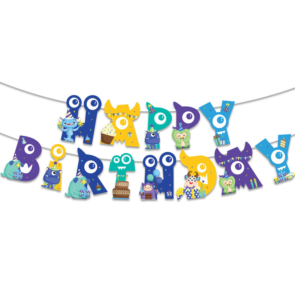 Monster Boy Theme Birthday Banner