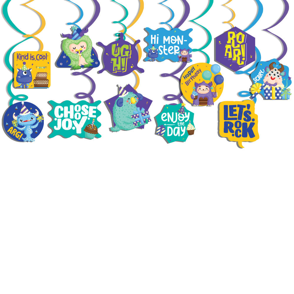 Monster Boy Theme Hanging Swirls