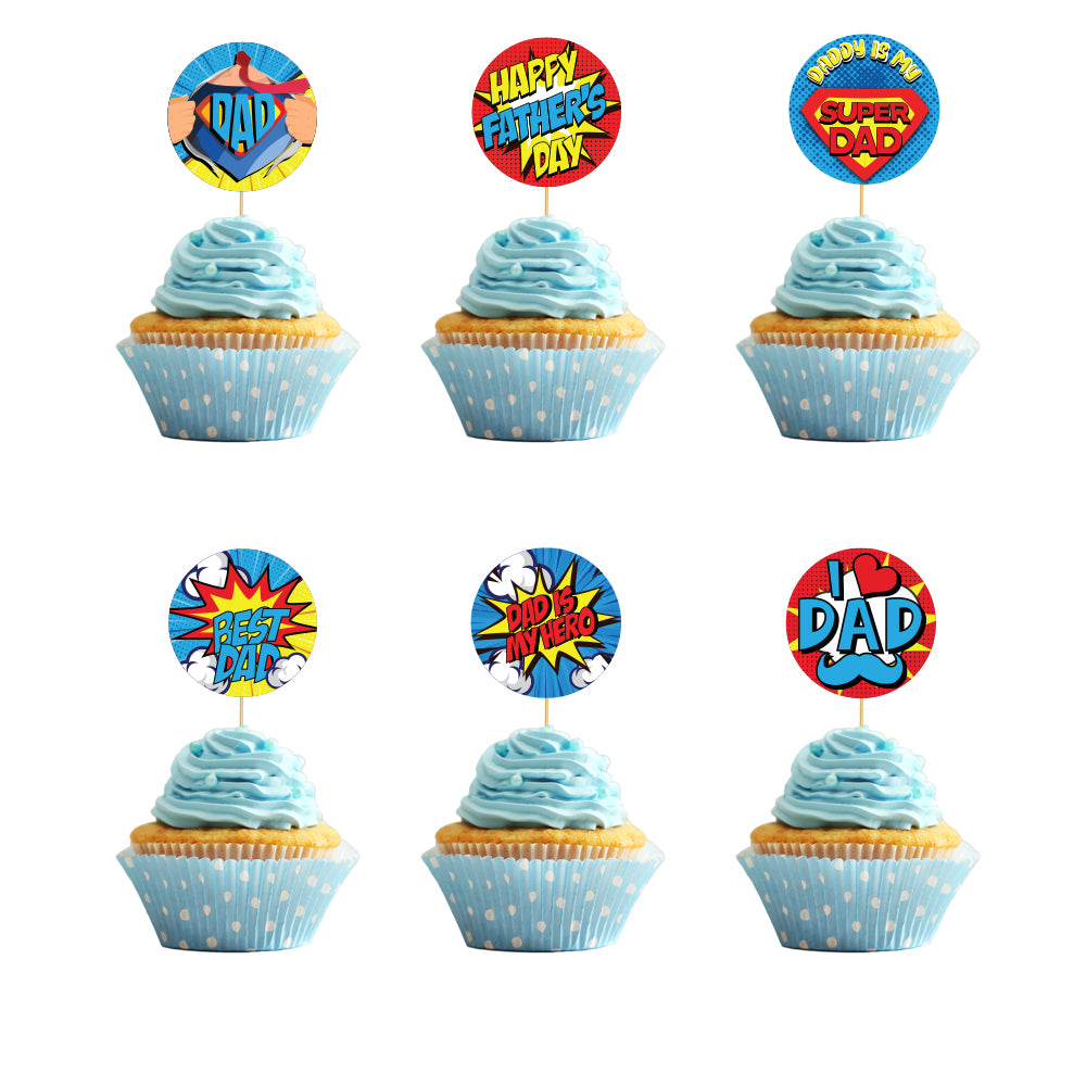 Super Hero Cupcake Toppers For Father's Day