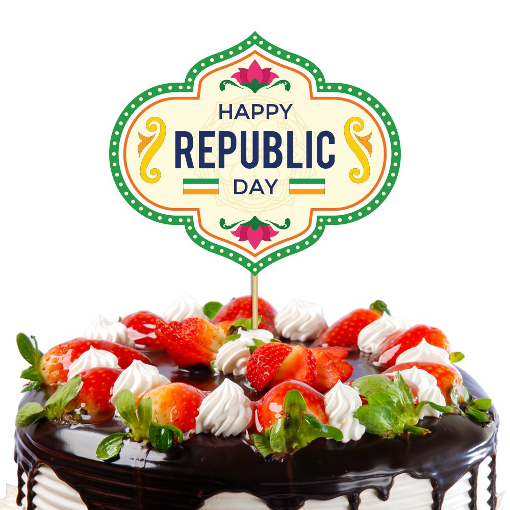 Happy Republic Day Cake Topper