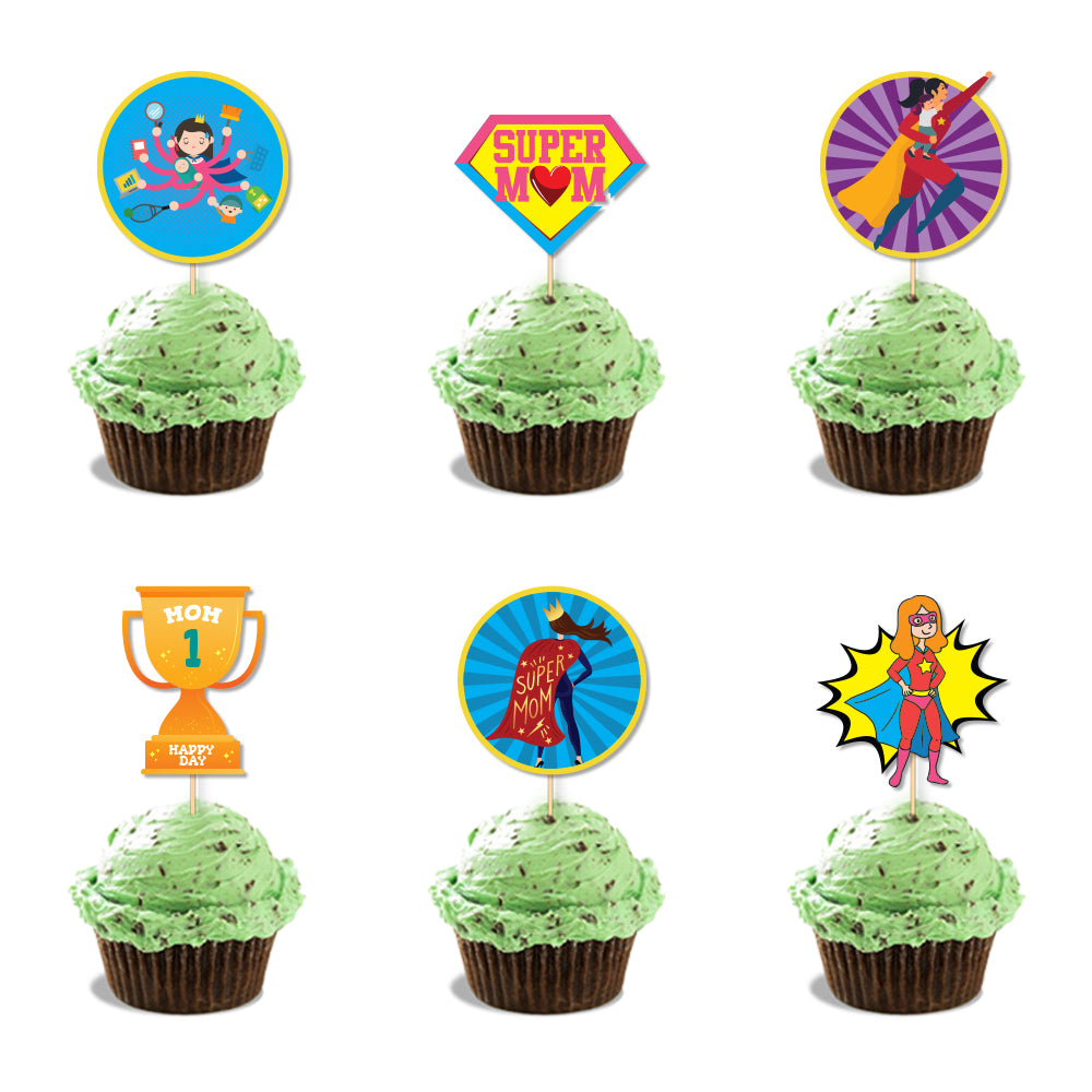 Super Mom Cupcake Topper for Mother's day