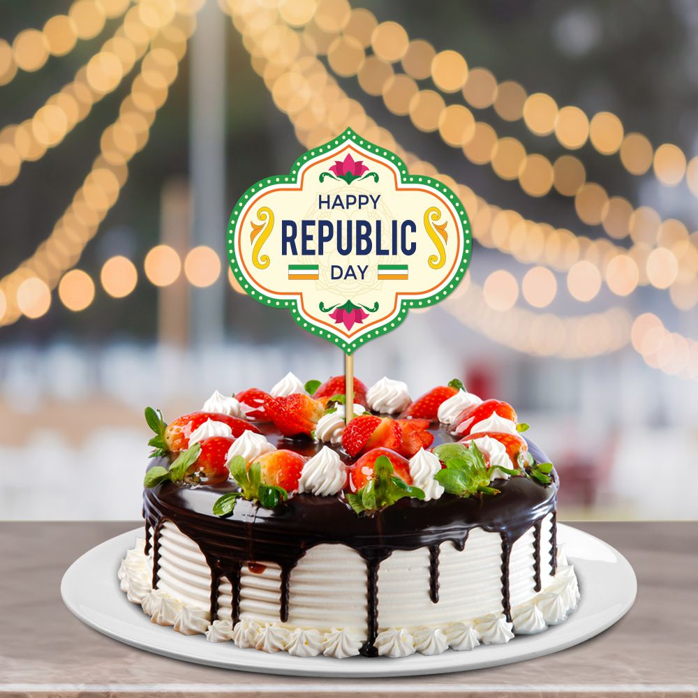 Happy Republic Day Cake Topper