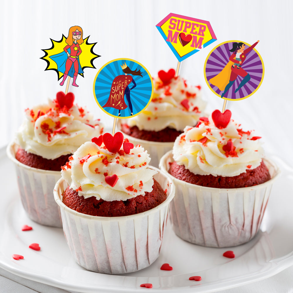 Super Mom Cupcake Topper for Mother's day